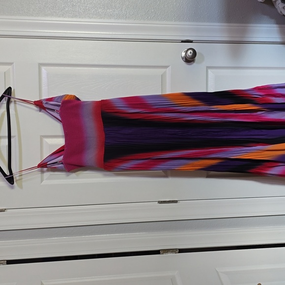 KOBI HALPERIN Jules Maxi Cocktail Dress Size M 4QH Scarlet Multi With Pockets** - Picture 4 of 5